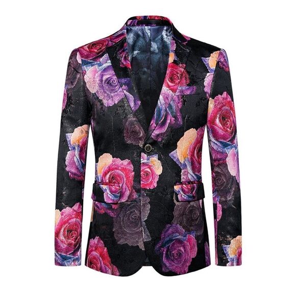 Men’s Jacquard Single Breasted Slim Fitted Suit Blazer Size 33 NWT - Picture 1 of 9